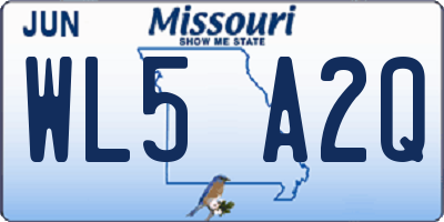 MO license plate WL5A2Q