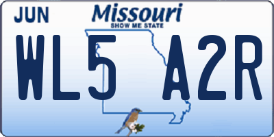 MO license plate WL5A2R