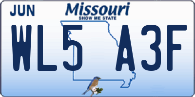 MO license plate WL5A3F