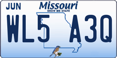 MO license plate WL5A3Q