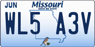 MO license plate WL5A3V