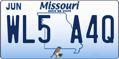 MO license plate WL5A4Q