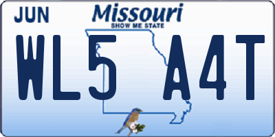MO license plate WL5A4T