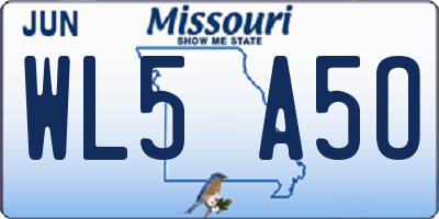 MO license plate WL5A5O