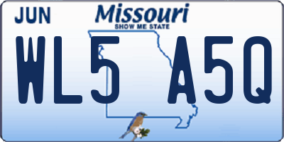 MO license plate WL5A5Q