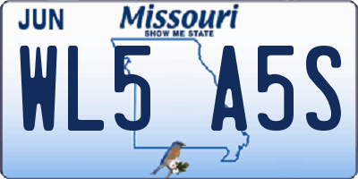 MO license plate WL5A5S