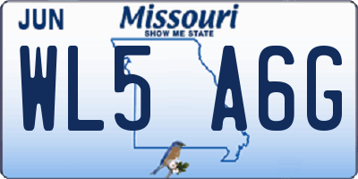MO license plate WL5A6G