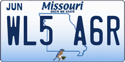 MO license plate WL5A6R