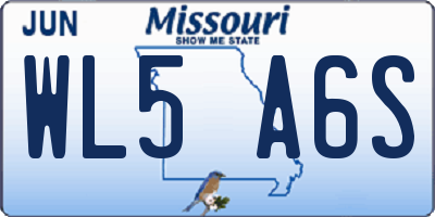 MO license plate WL5A6S