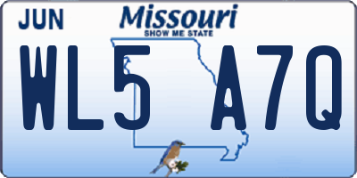 MO license plate WL5A7Q