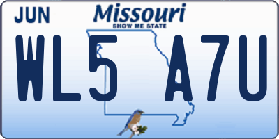 MO license plate WL5A7U
