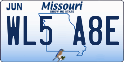 MO license plate WL5A8E