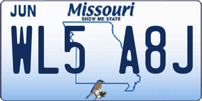 MO license plate WL5A8J