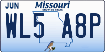 MO license plate WL5A8P