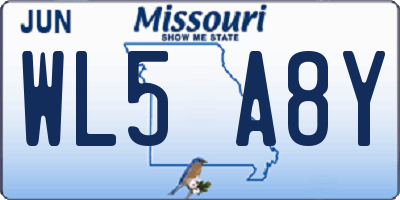 MO license plate WL5A8Y