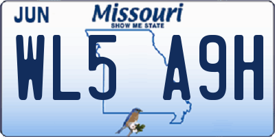 MO license plate WL5A9H
