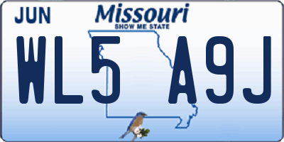 MO license plate WL5A9J