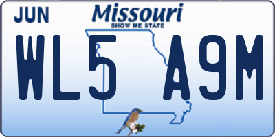 MO license plate WL5A9M