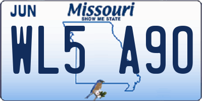 MO license plate WL5A9O