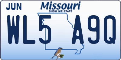 MO license plate WL5A9Q