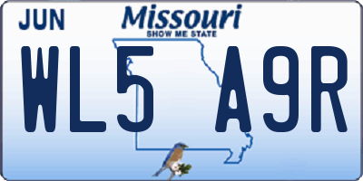 MO license plate WL5A9R