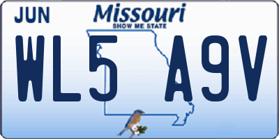 MO license plate WL5A9V