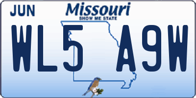 MO license plate WL5A9W