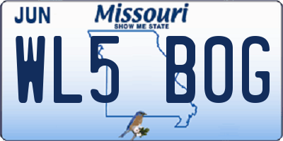 MO license plate WL5B0G