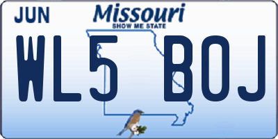 MO license plate WL5B0J