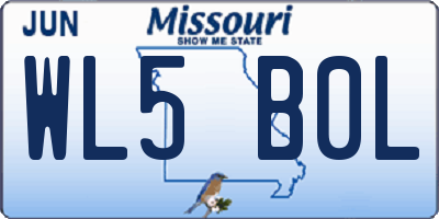 MO license plate WL5B0L