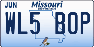 MO license plate WL5B0P