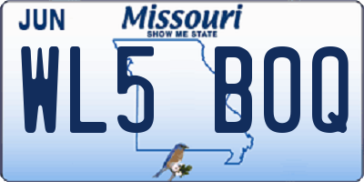 MO license plate WL5B0Q