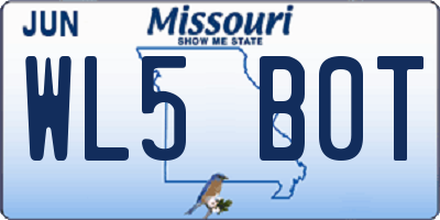 MO license plate WL5B0T
