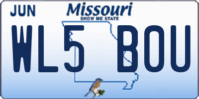 MO license plate WL5B0U