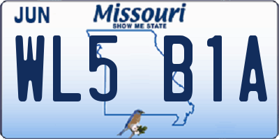 MO license plate WL5B1A