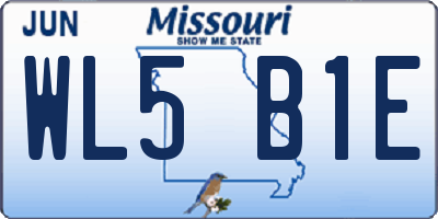 MO license plate WL5B1E