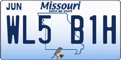 MO license plate WL5B1H