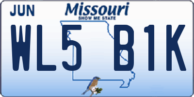 MO license plate WL5B1K