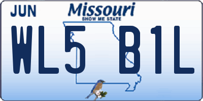 MO license plate WL5B1L