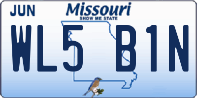 MO license plate WL5B1N