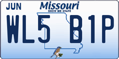 MO license plate WL5B1P