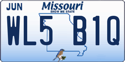 MO license plate WL5B1Q