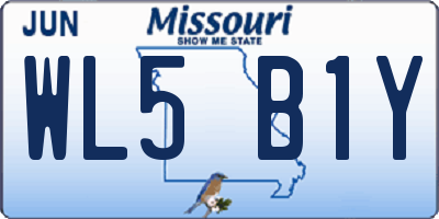 MO license plate WL5B1Y