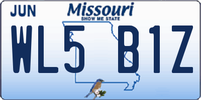 MO license plate WL5B1Z
