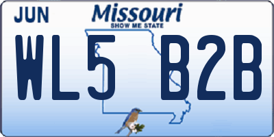 MO license plate WL5B2B