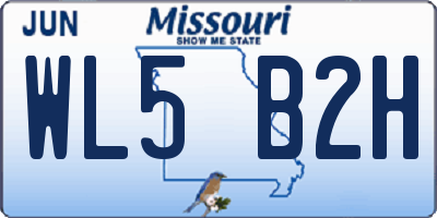 MO license plate WL5B2H