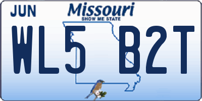 MO license plate WL5B2T