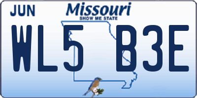 MO license plate WL5B3E