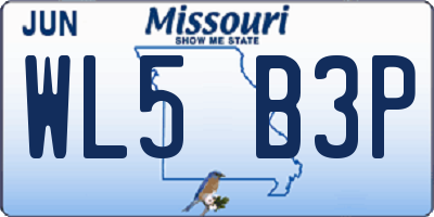MO license plate WL5B3P