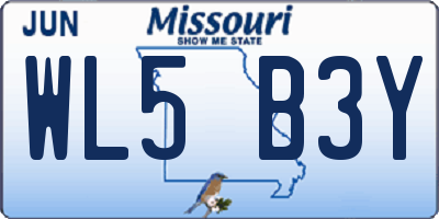MO license plate WL5B3Y
